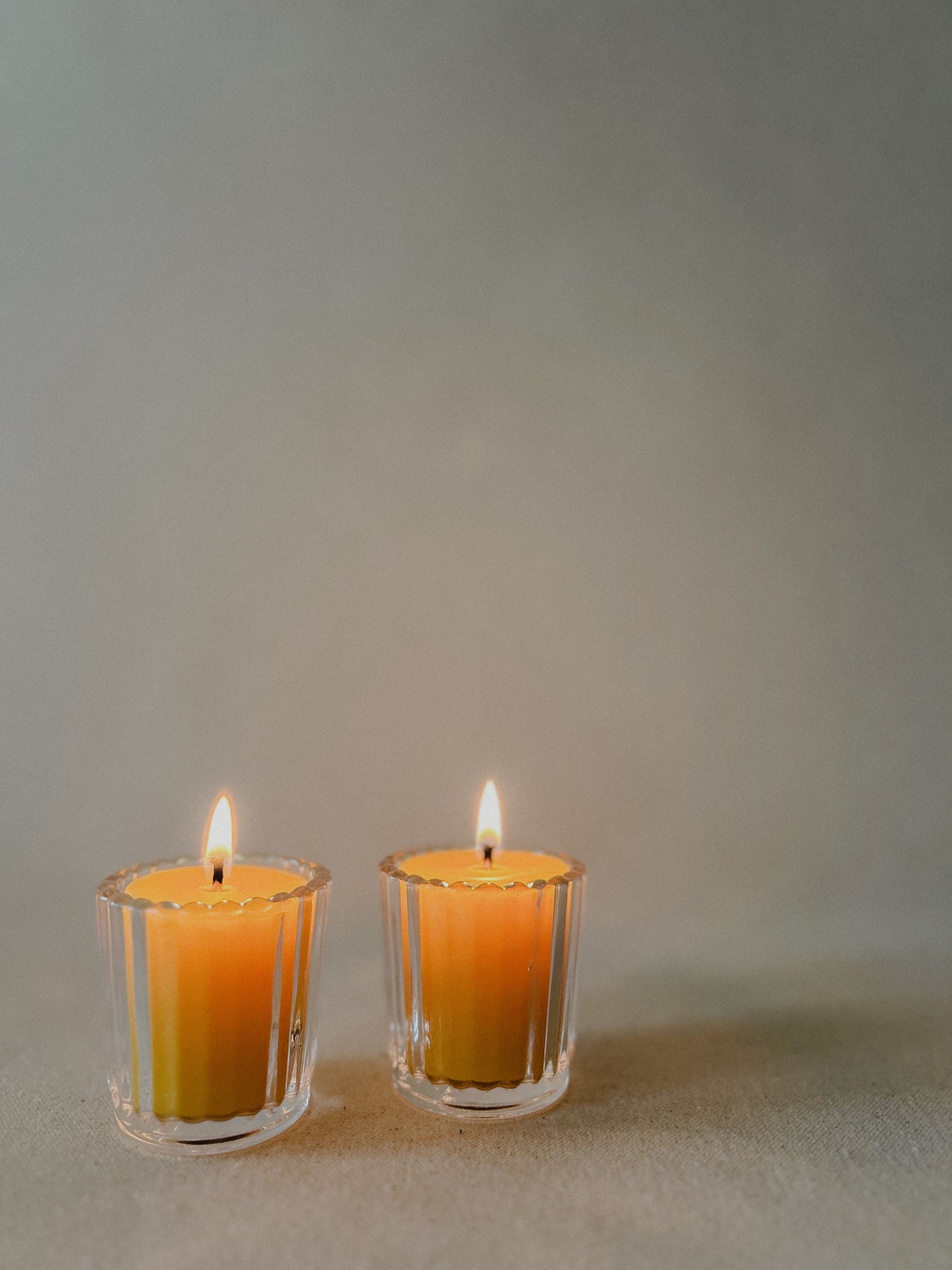 Ribbed Glass Tea Light Holder