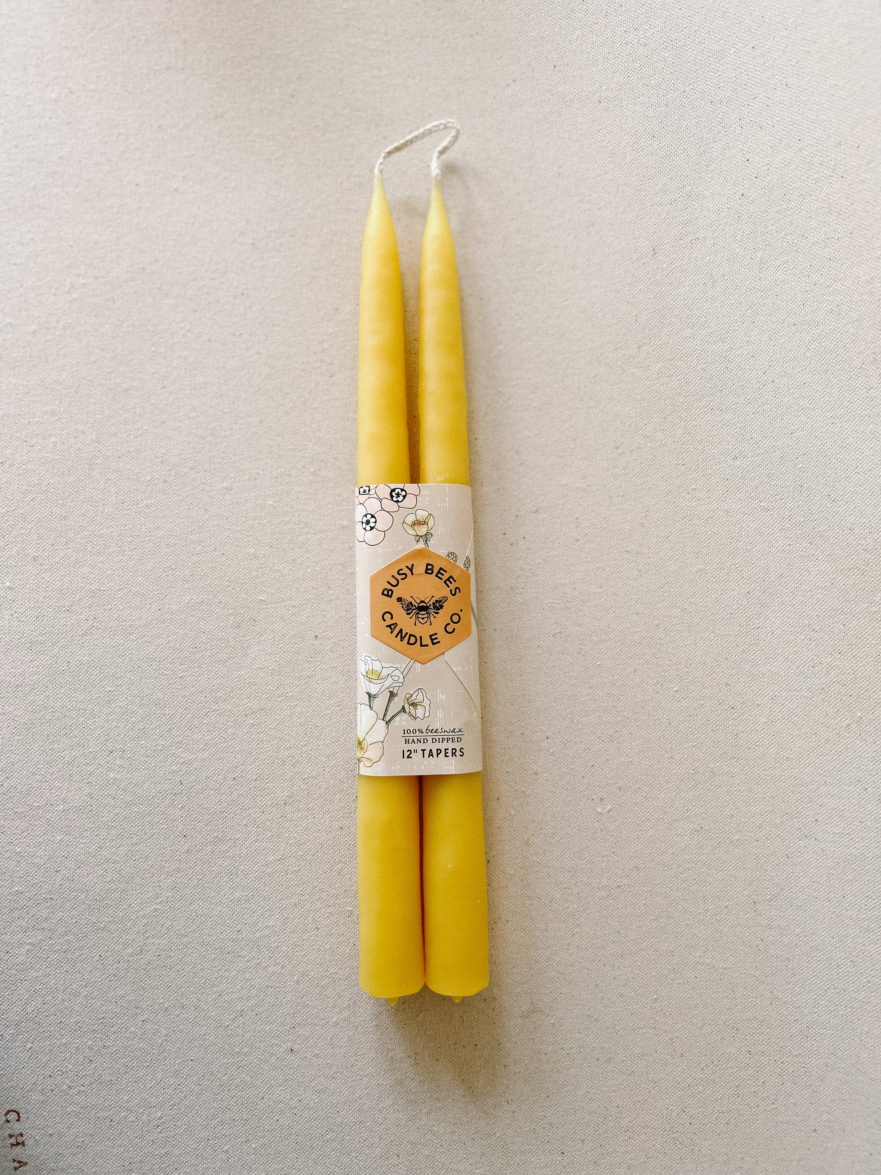 Hand Dipped 12" Taper Candles