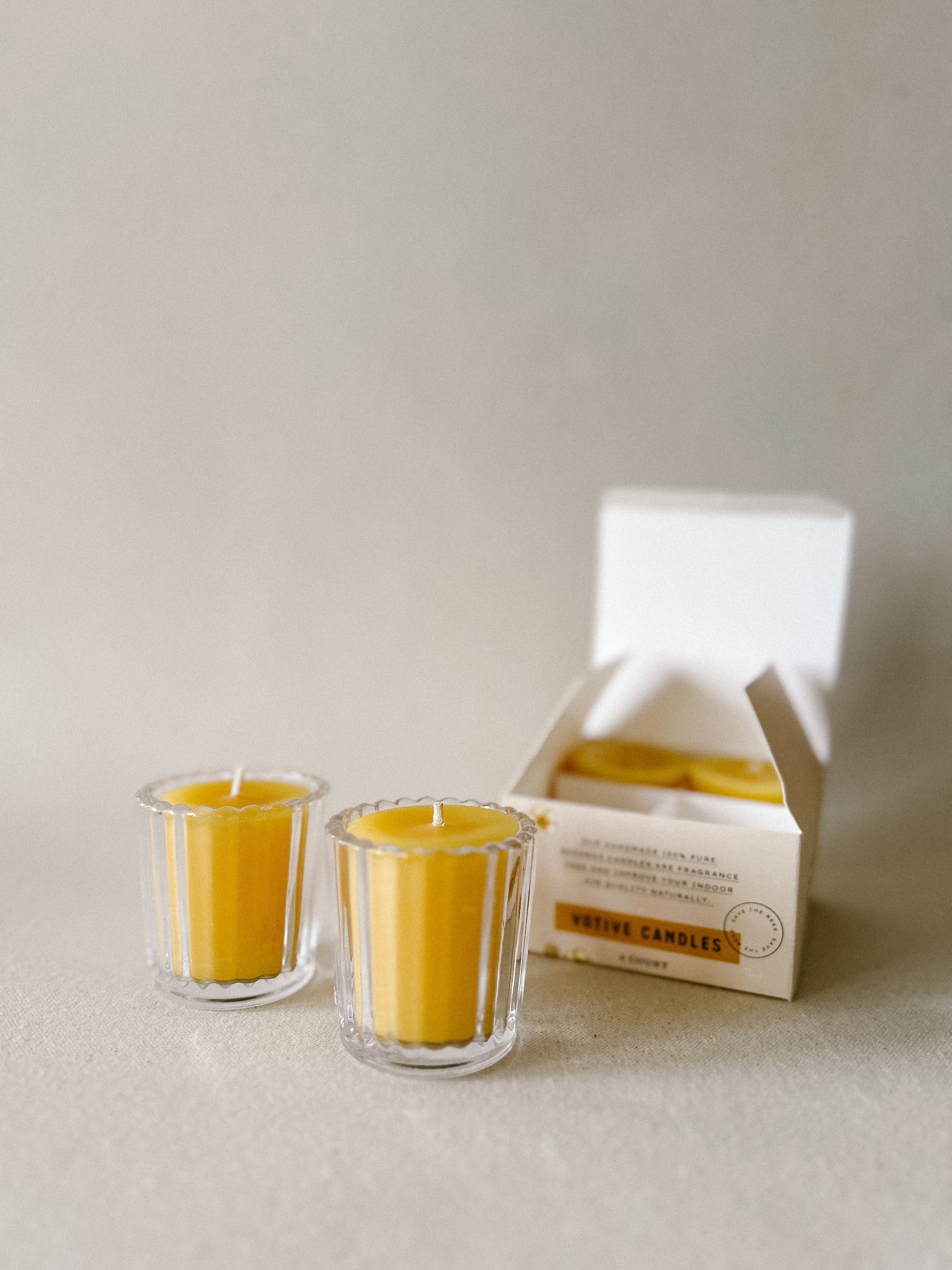Votive Candles w/ 2 Glass Holders