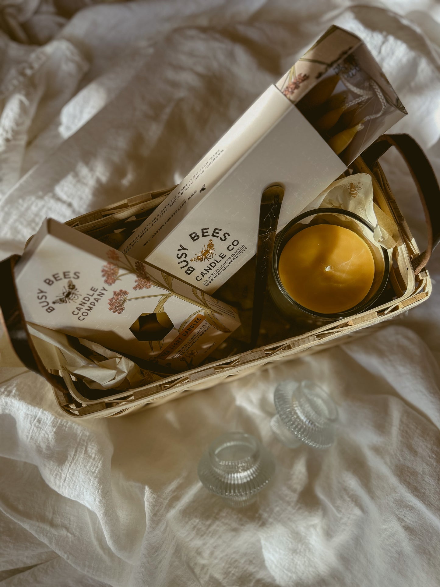 Beeswax Candles Gift Basket