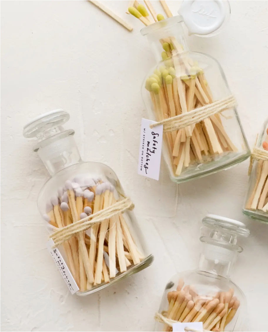 Glass Apothecary Match Stick Jar