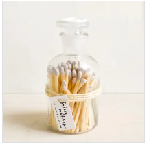 Glass Apothecary Match Stick Jar
