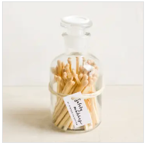 Glass Apothecary Match Stick Jar
