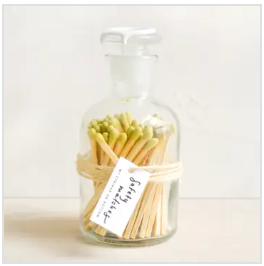 Glass Apothecary Match Stick Jar