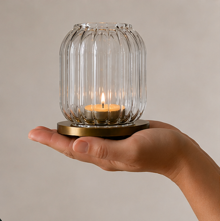 Kira Glass Tealight Lantern - Set of 2