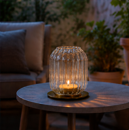 Kira Glass Tealight Lantern - Set of 2